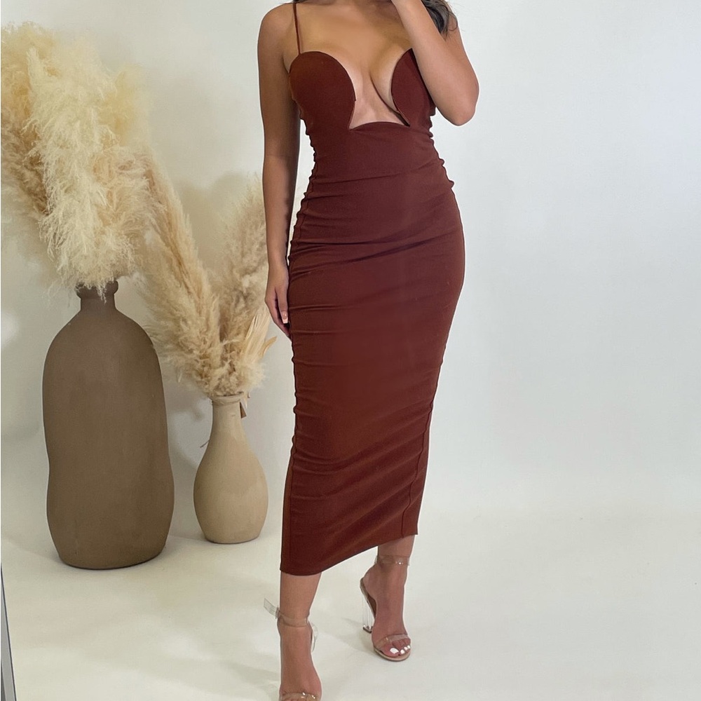 AKIRA Brown Backless Dress $129 MSRP